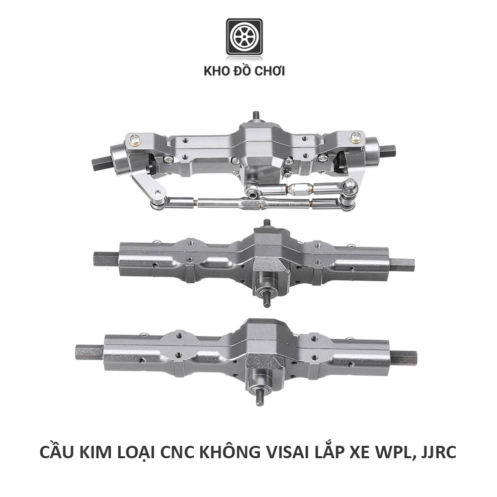Cầu kim loại CNC không visai lắp cho xe WPL, JJRC tỉ lệ 1:16