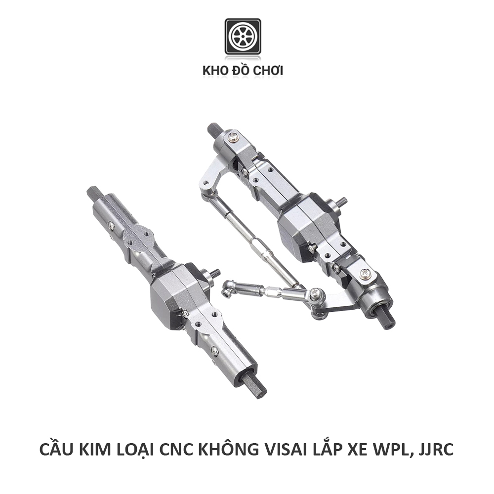 Cầu kim loại CNC không visai lắp cho xe WPL, JJRC tỉ lệ 1:16