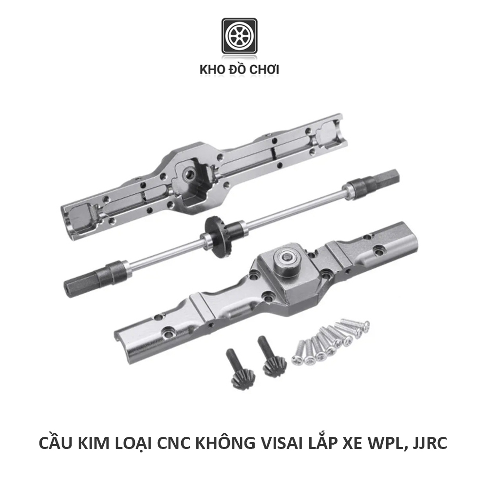 Cầu kim loại CNC không visai lắp cho xe WPL, JJRC tỉ lệ 1:16