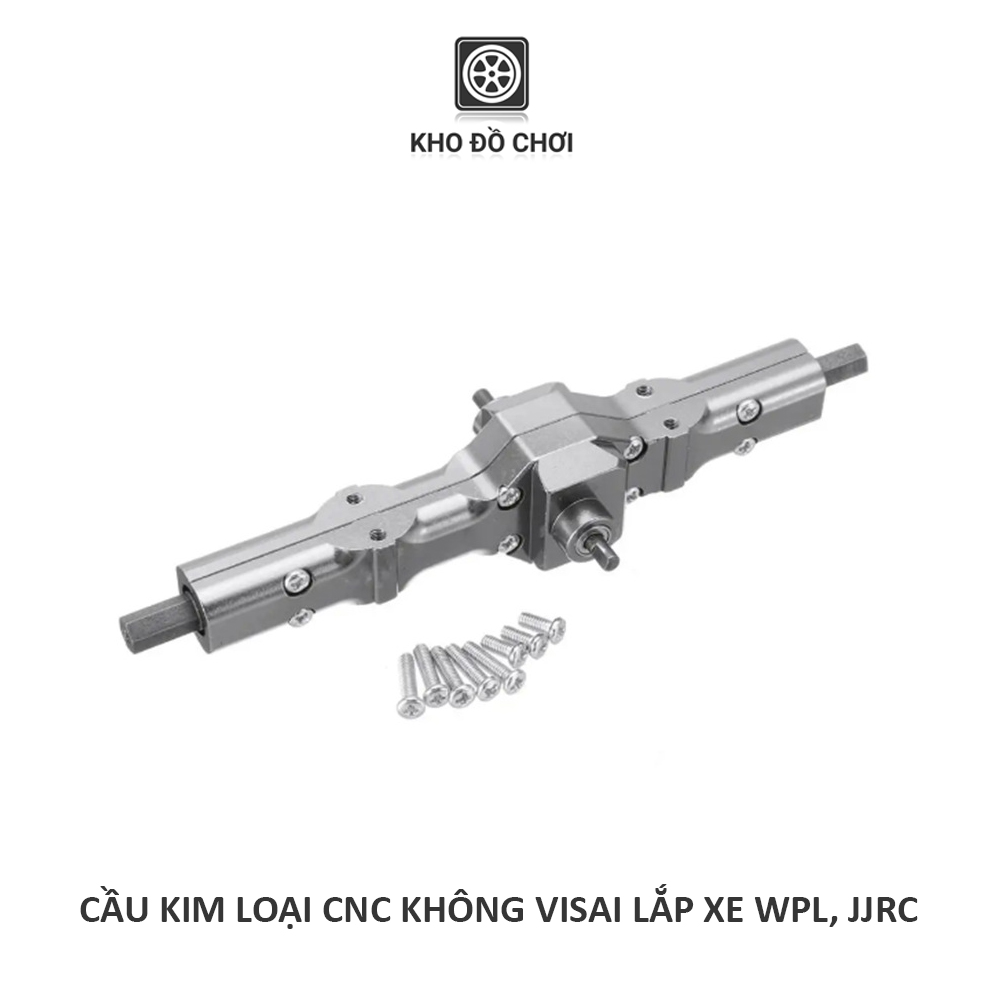 Cầu kim loại CNC không visai lắp cho xe WPL, JJRC tỉ lệ 1:16