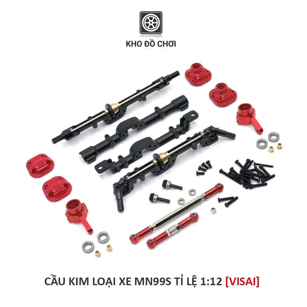 Bộ 2 cầu Full kim loại lắp cho xe MN99s, D90, D91 tỉ lệ 1:12 (Có visai & không visai)