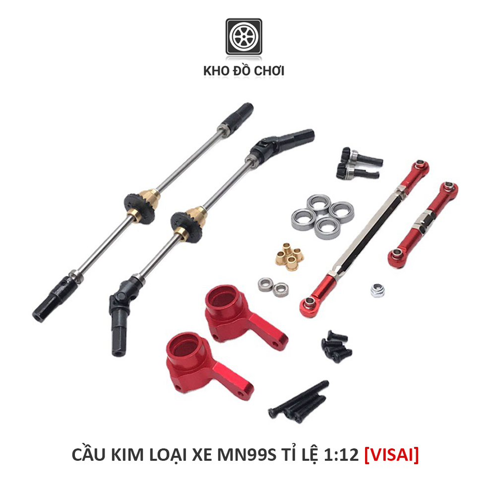 Bộ 2 cầu Full kim loại lắp cho xe MN99s, D90, D91 tỉ lệ 1:12 (Có visai & không visai)