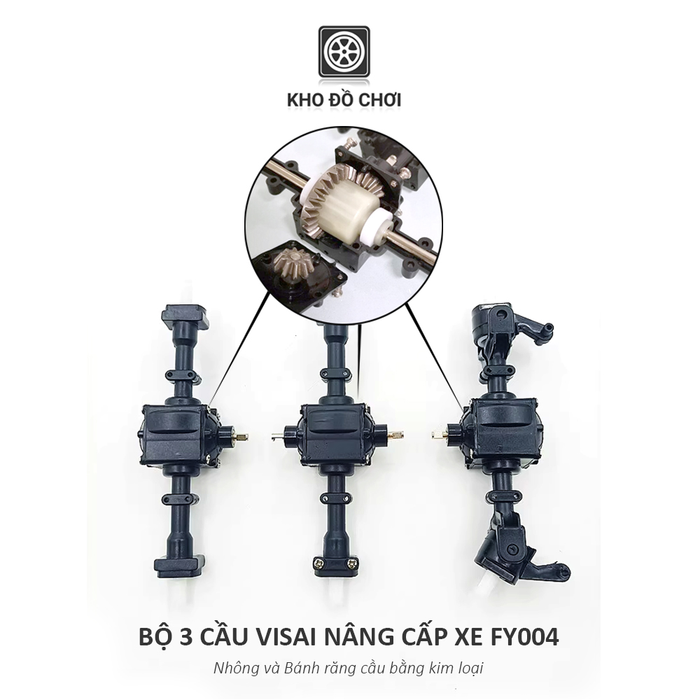 Bộ 3 cầu visai nâng cấp cho xe FY004 (Nhông + Bánh răng kim loại)