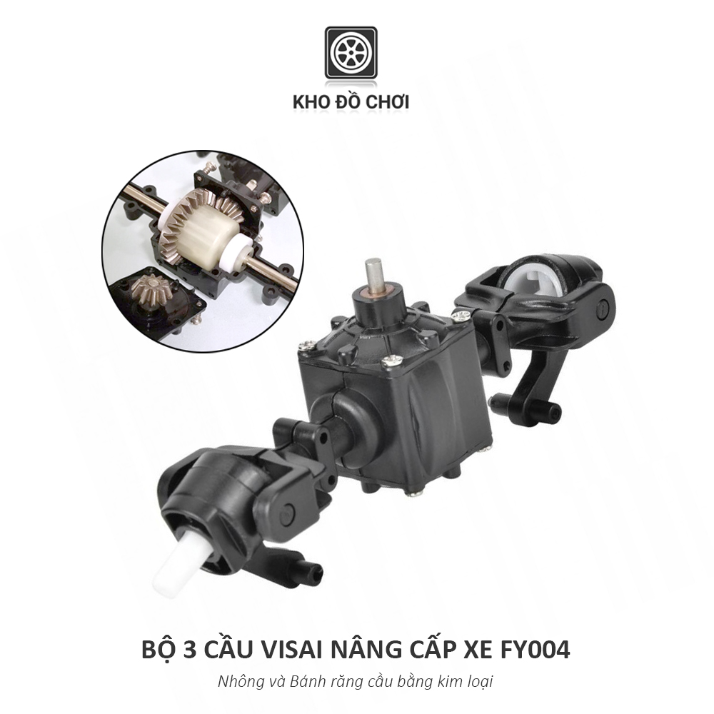 Bộ 3 cầu visai nâng cấp cho xe FY004 (Nhông + Bánh răng kim loại)