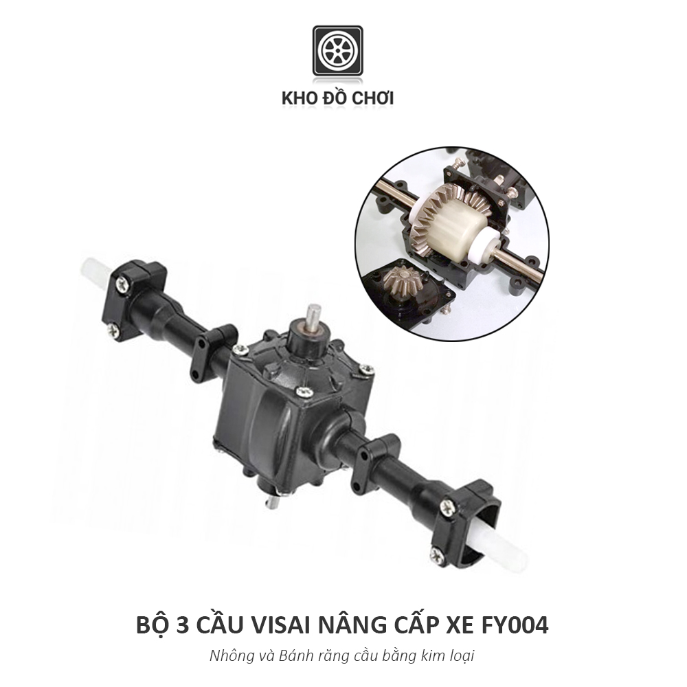 Bộ 3 cầu visai nâng cấp cho xe FY004 (Nhông + Bánh răng kim loại)