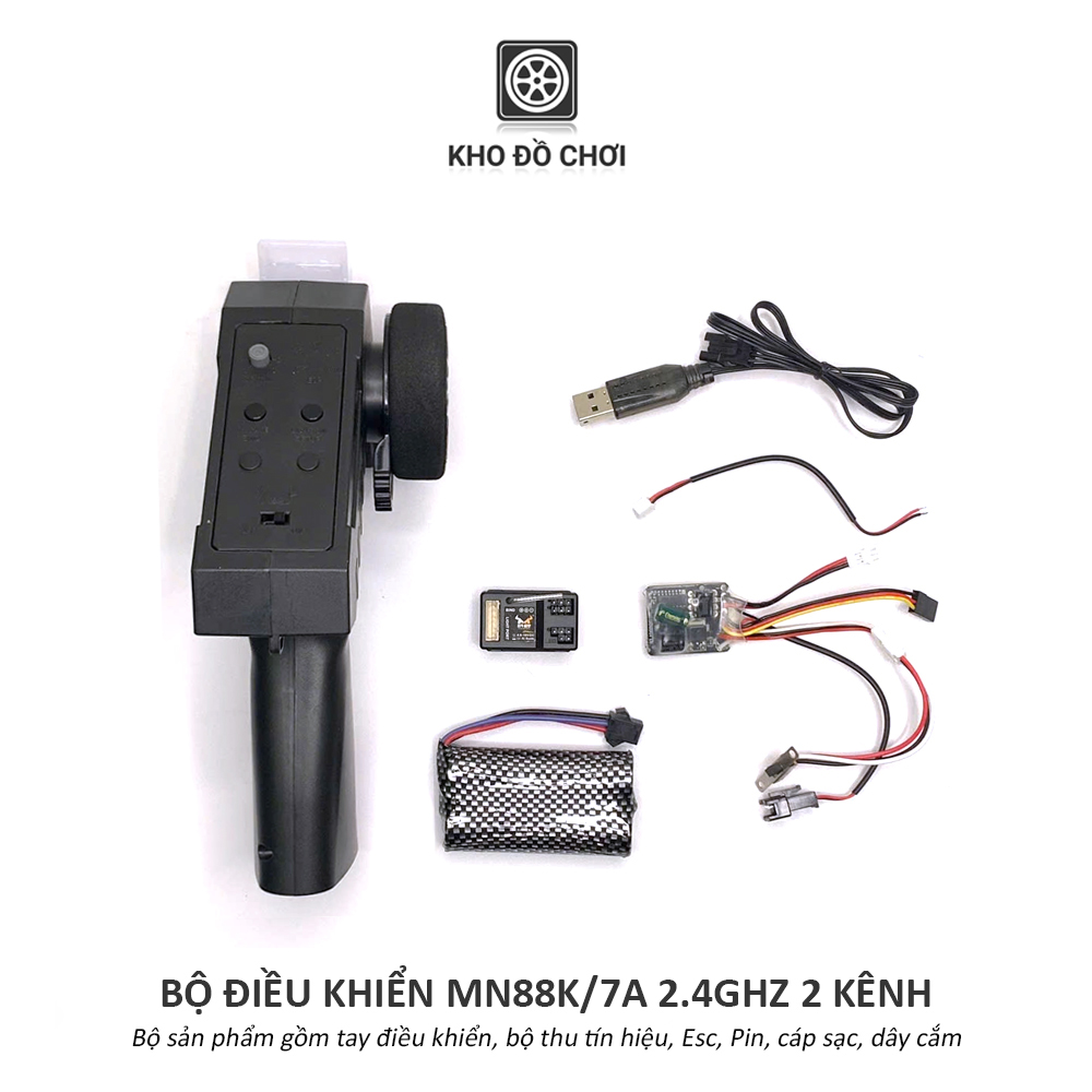 Bộ điều khiển MN88K/7A 2.4Ghz 2 kênh (Nâng cấp xe MN99s, MN82, MN78, MN168,...)