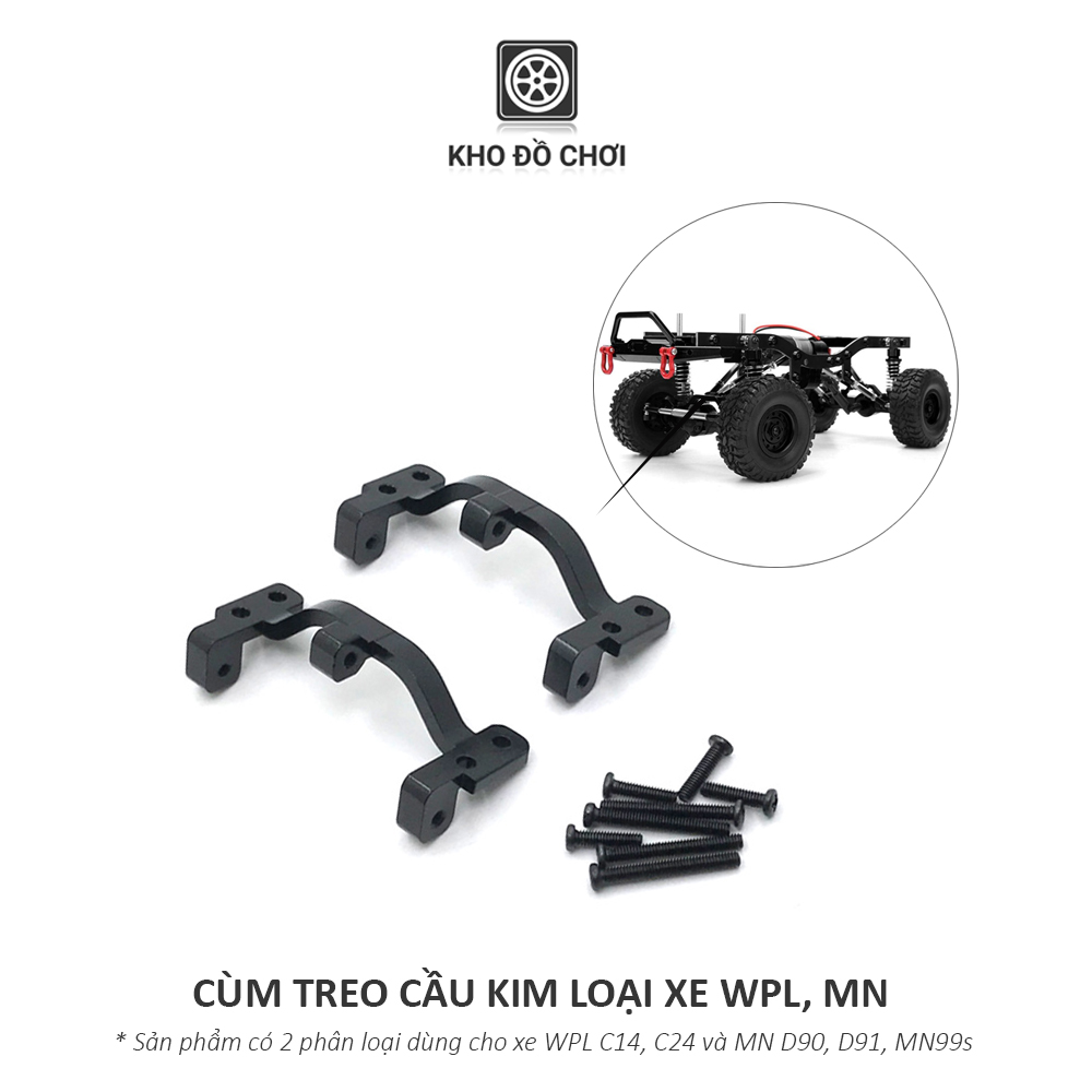Cùm treo cầu kim loại lắp cho xe WPL, MN tỉ lệ 1:16, 1:12