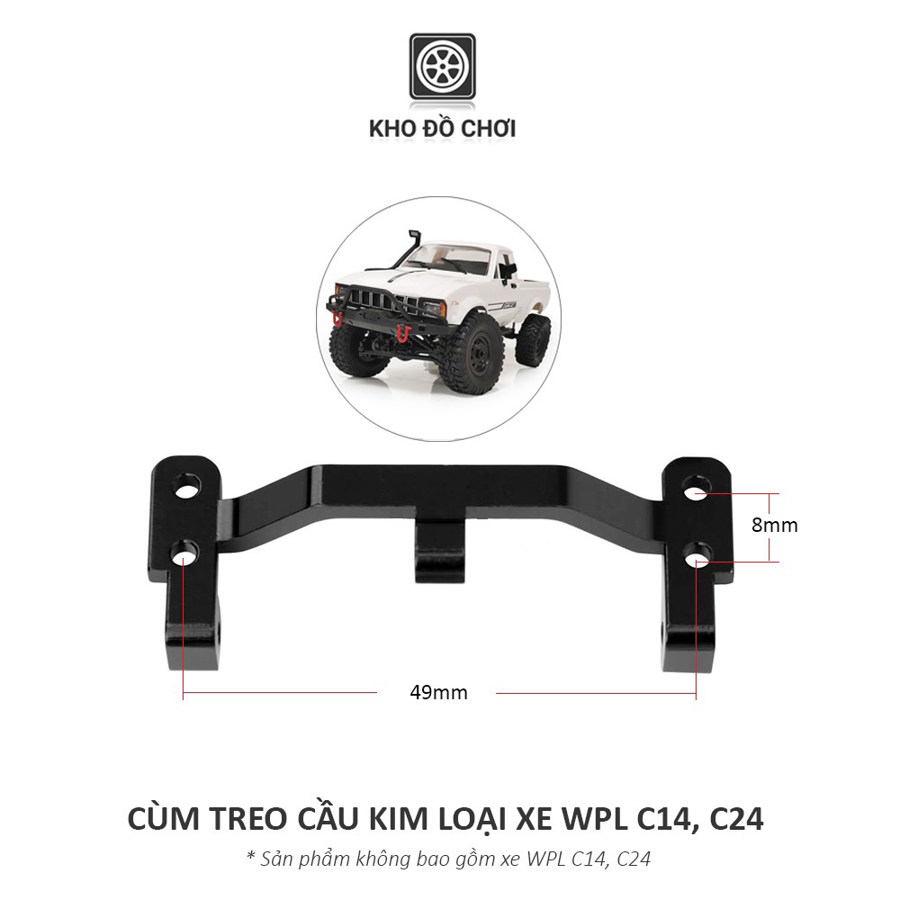 Cùm treo cầu kim loại lắp cho xe WPL, MN tỉ lệ 1:16, 1:12