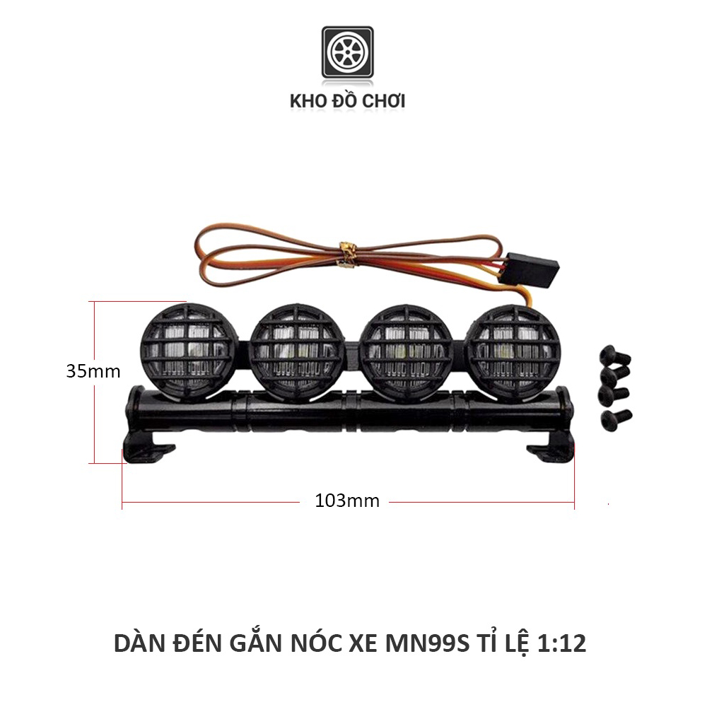 Dàn đèn tròn gắn nóc xe Land Rover Defender D90 - MN99s tỉ lệ 1:12