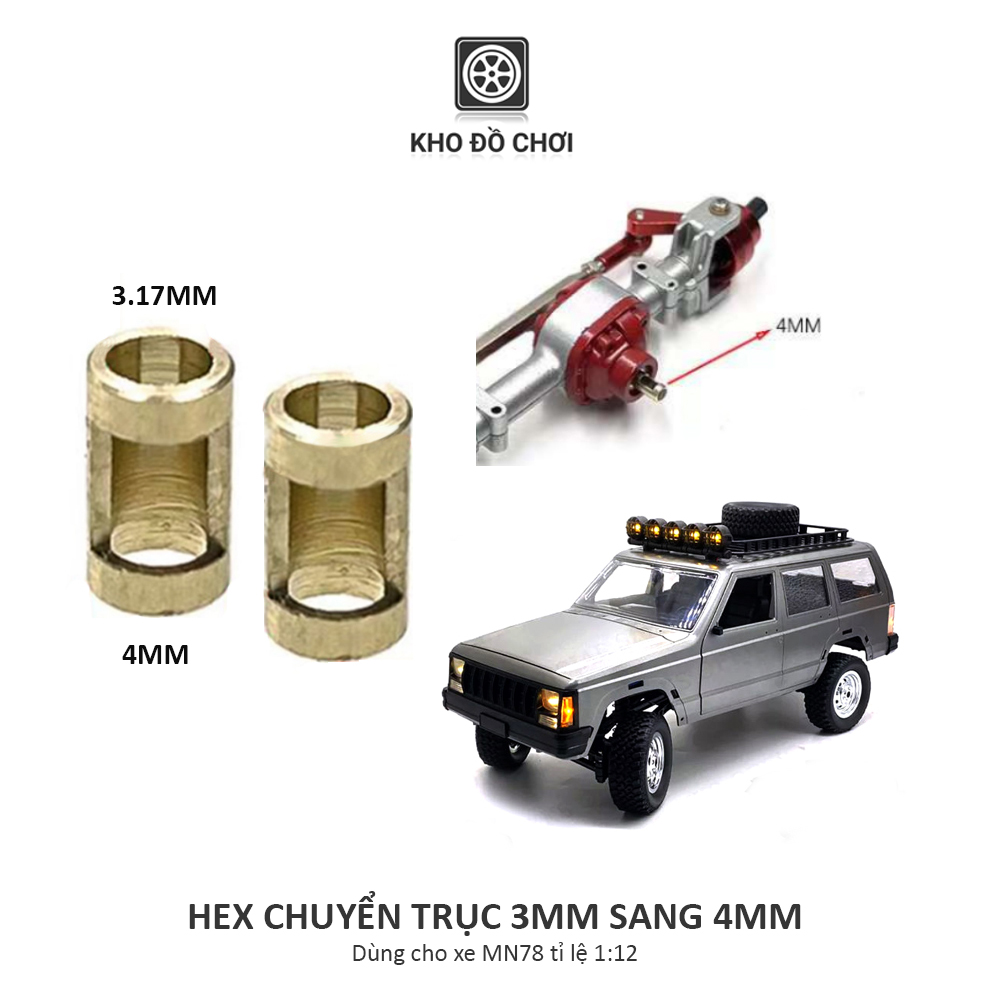 Hex chuyển trục 3MM sang 4MM dùng cho xe MN78 1:12