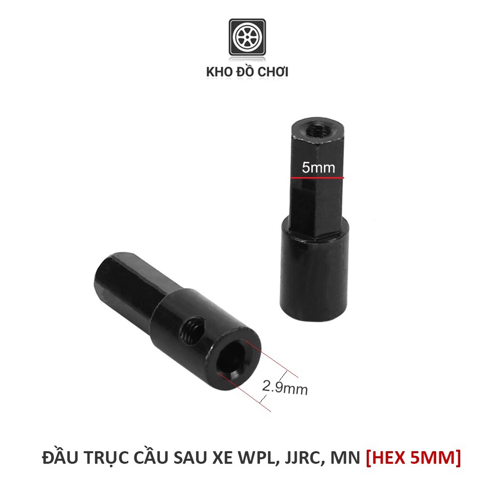 Đầu trục cầu sau kim loại lắp xe WPL, JJRC, MN - Hex 5mm