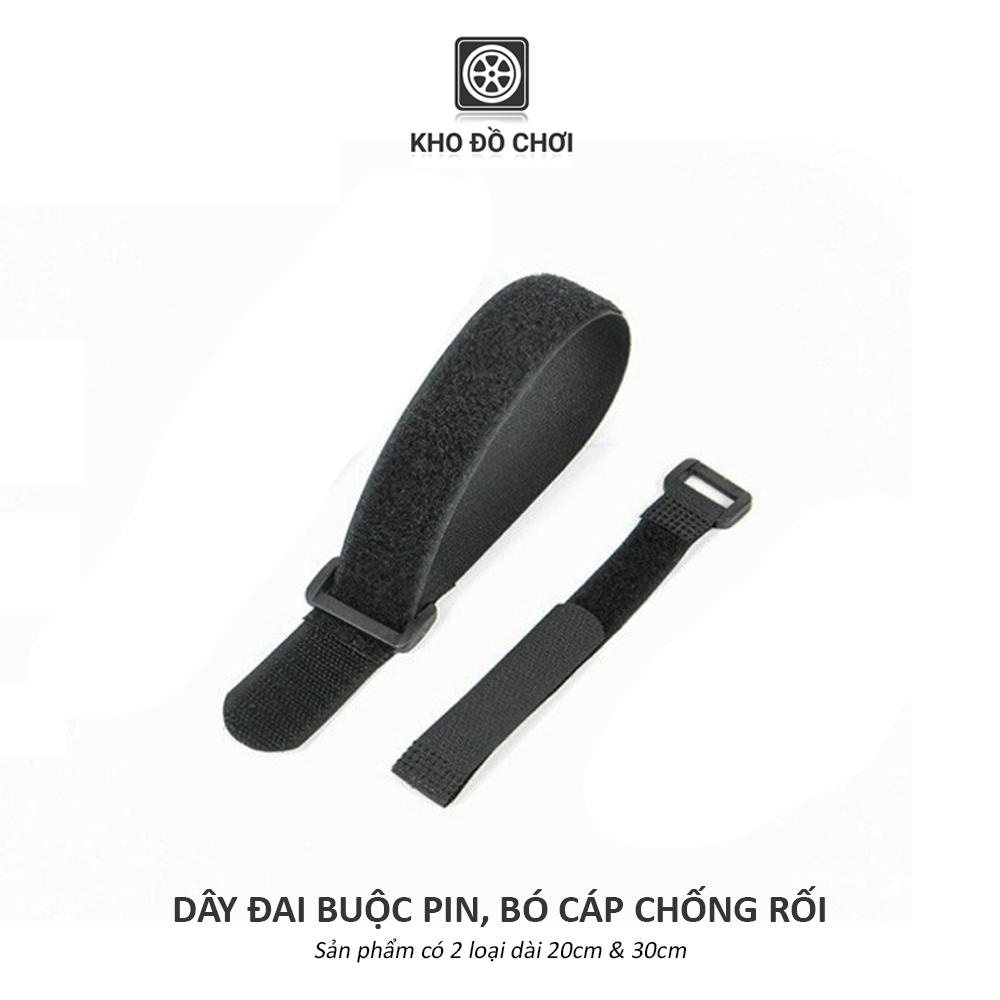 Dây đai dính buộc pin, bó dây cáp, dây điện chống rối (Dài 20, 30cm)