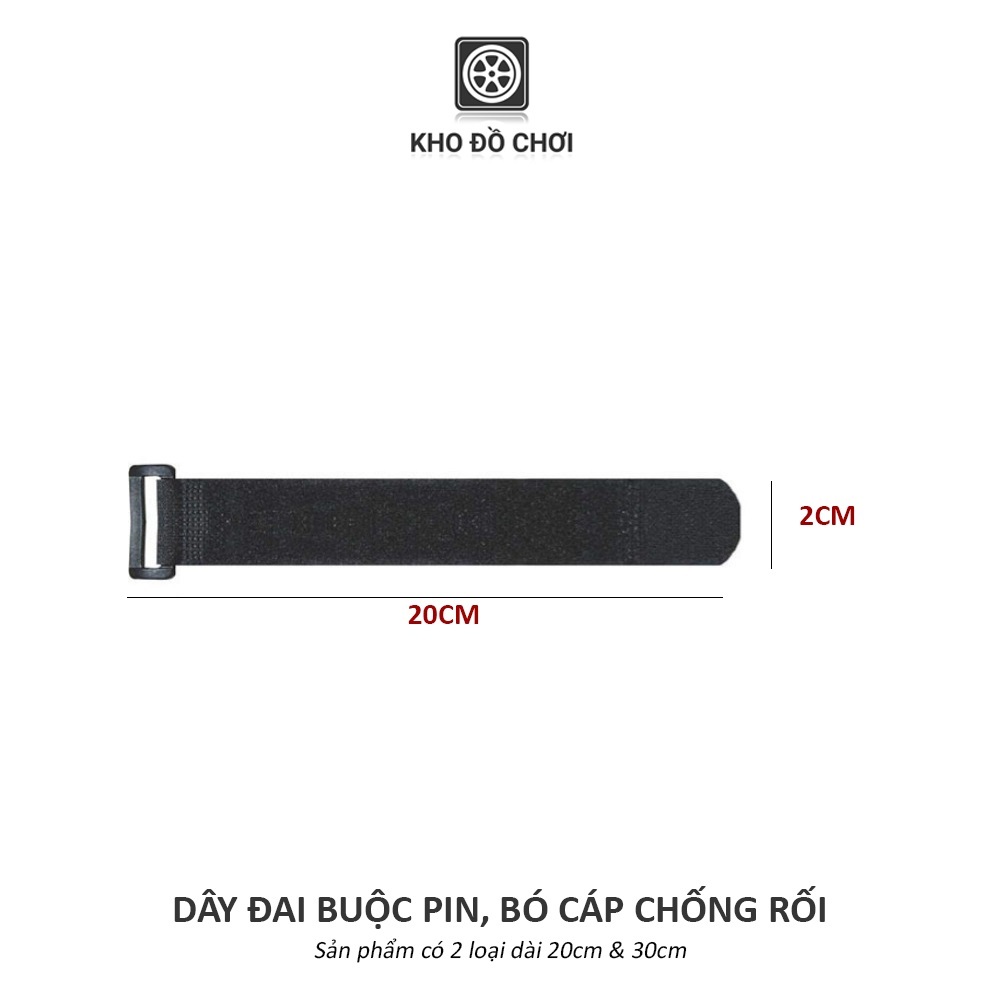 Dây đai dính buộc pin, bó dây cáp, dây điện chống rối (Dài 20, 30cm)