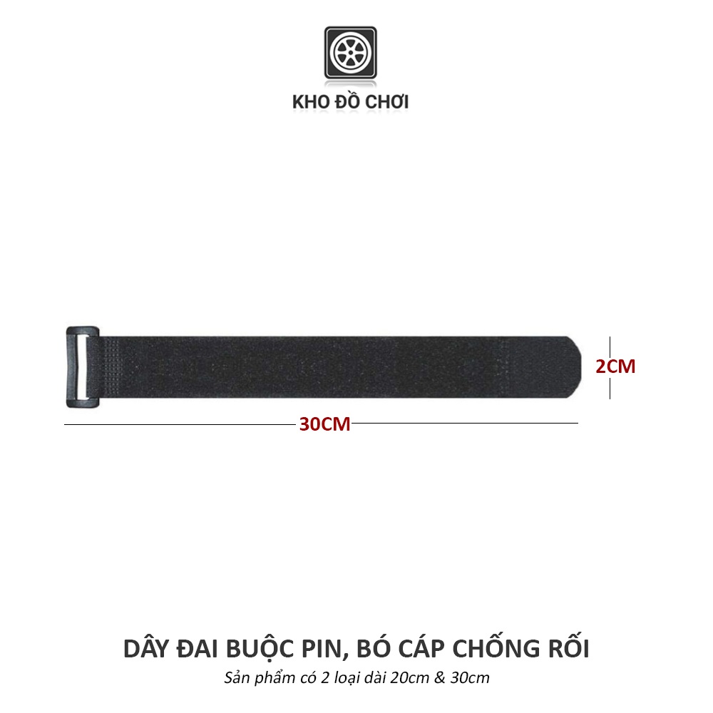Dây đai dính buộc pin, bó dây cáp, dây điện chống rối (Dài 20, 30cm)