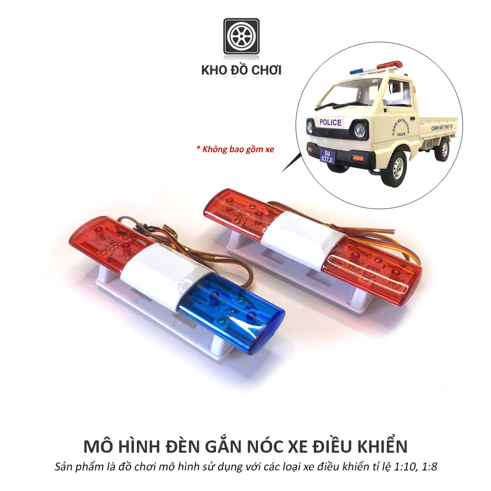 Mô hình đèn gắn nóc xe đồ chơi điều khiển tỉ lệ 1:10, 1:8