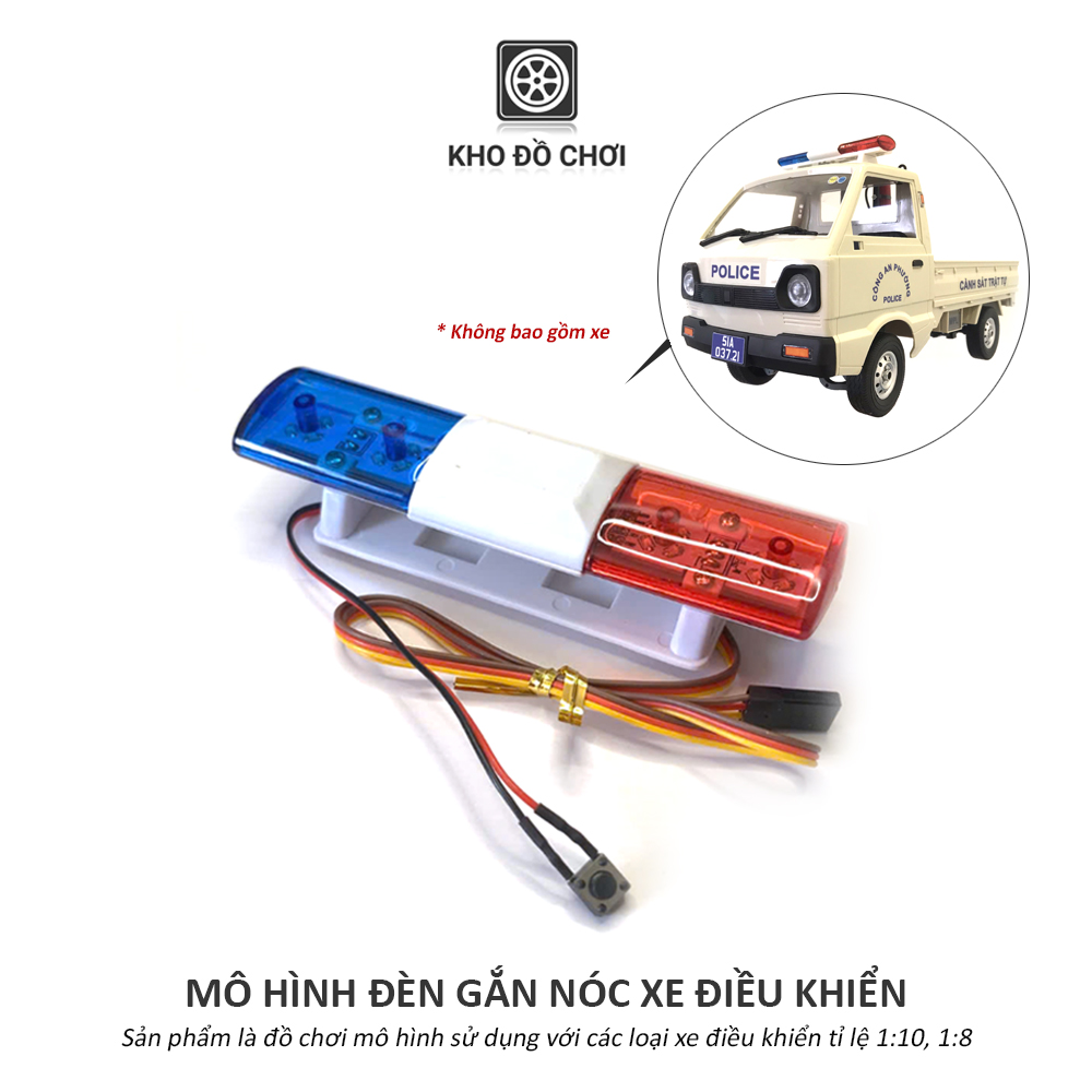 Mô hình đèn gắn nóc xe đồ chơi điều khiển tỉ lệ 1:10, 1:8