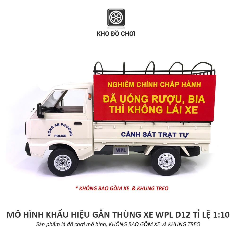 Mô hình 2 tấm khẩu hiệu gắn thùng xe WPL D12 tỉ lệ 1:10