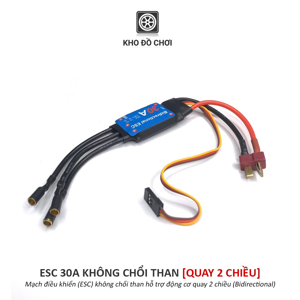 Mạch điều khiển ESC 30A/40A/60A không chổi than (Brushless) - hỗ trợ quay 2 chiều (Bidirectional)