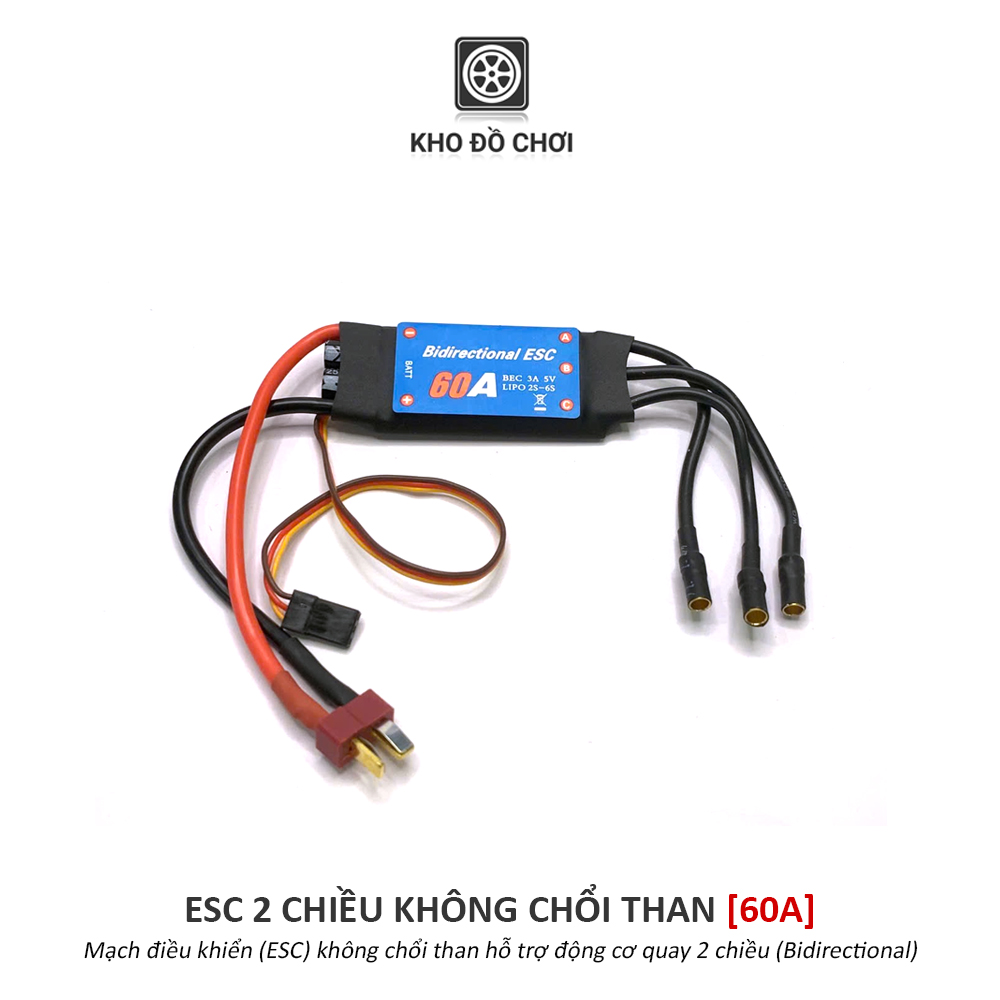 Mạch điều khiển ESC 30A/40A/60A không chổi than (Brushless) - hỗ trợ quay 2 chiều (Bidirectional)