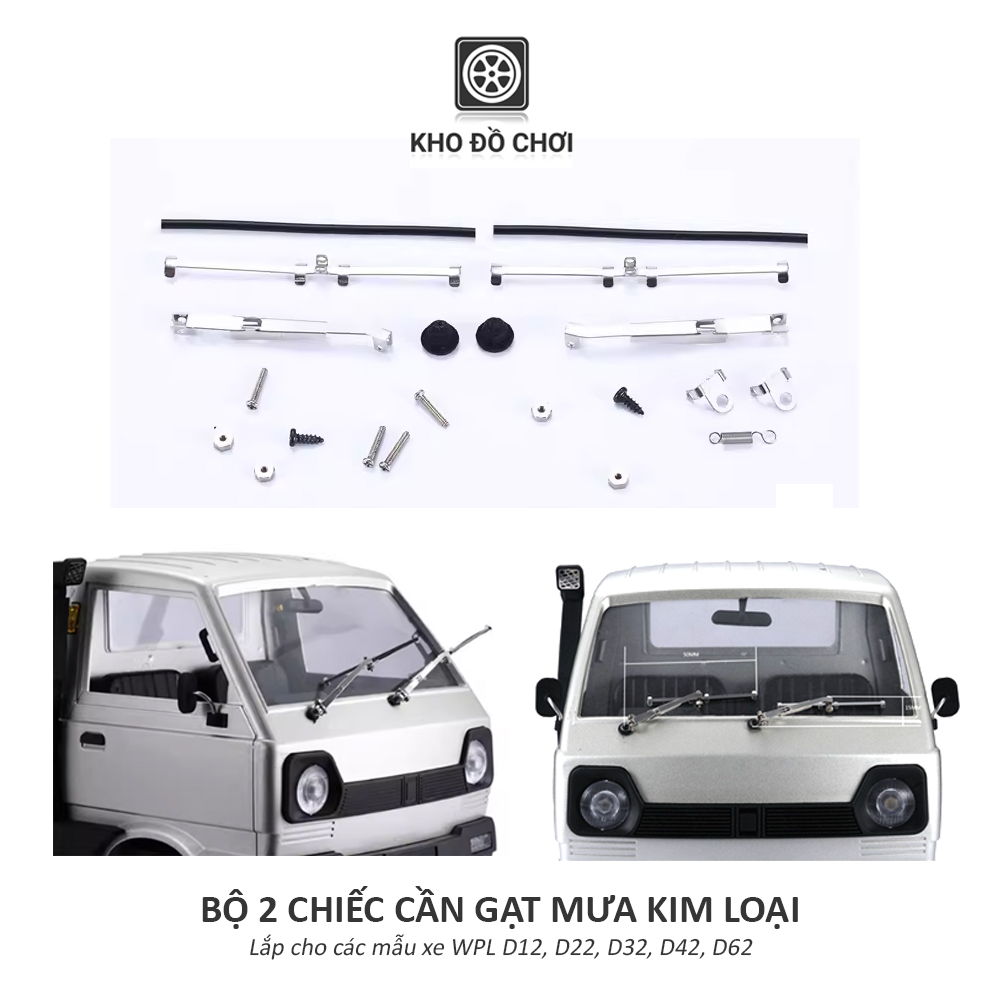 Bộ gạt mưa kim loại lắp cho xe WPL D12, D22, D32, D42, D62, D64