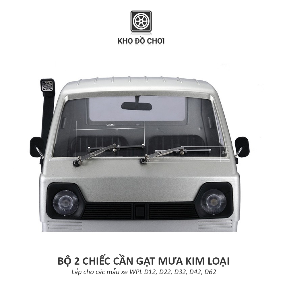 Bộ gạt mưa kim loại lắp cho xe WPL D12, D22, D32, D42, D62, D64