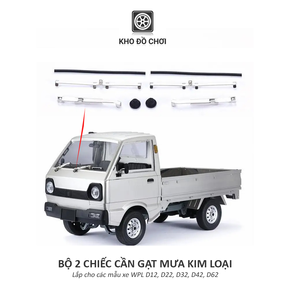Bộ gạt mưa kim loại lắp cho xe WPL D12, D22, D32, D42, D62, D64