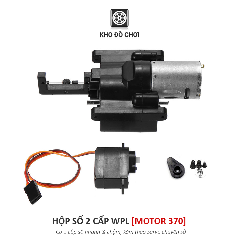 Hộp số 2 cấp WPL + Motor 370 + Servo 9G