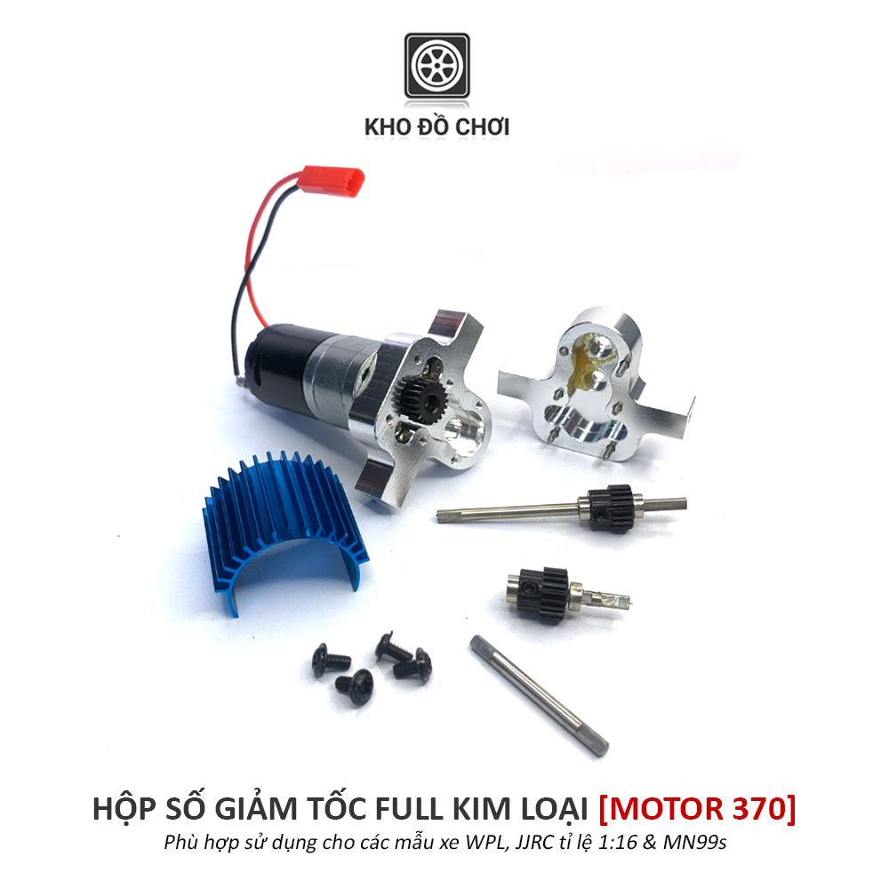 Hộp số giảm tốc full kim loại WPL + Motor 370 (Đi chậm, leo khỏe)