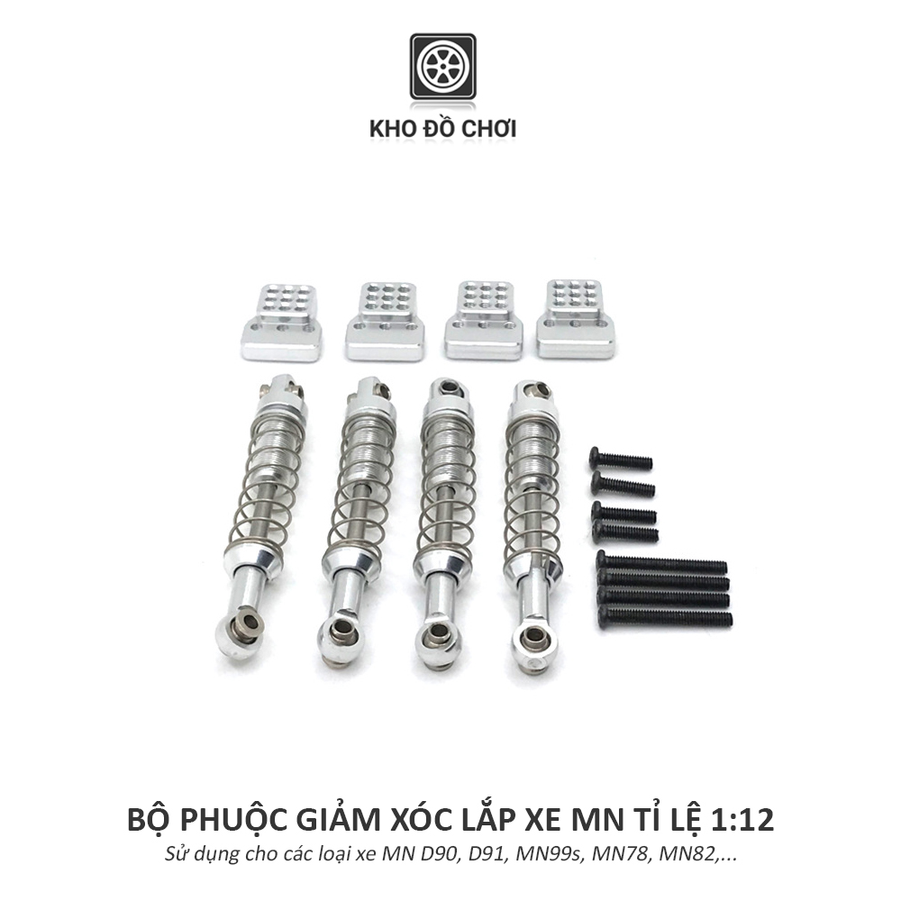 Bộ phuộc giảm xóc kim loại lắp xe MN99s, MN78, MN82 tỉ lệ 1:12