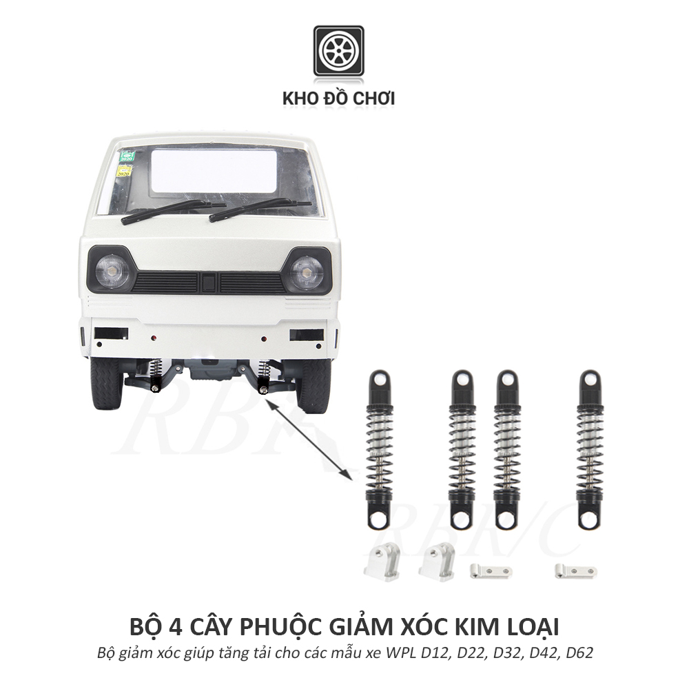 Bộ giảm xóc phuộc kim loại lắp cho xe WPL D12, D22, D32, D42, D62