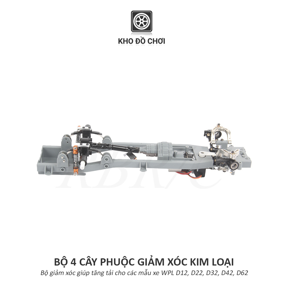 Bộ giảm xóc phuộc kim loại lắp cho xe WPL D12, D22, D32, D42, D62