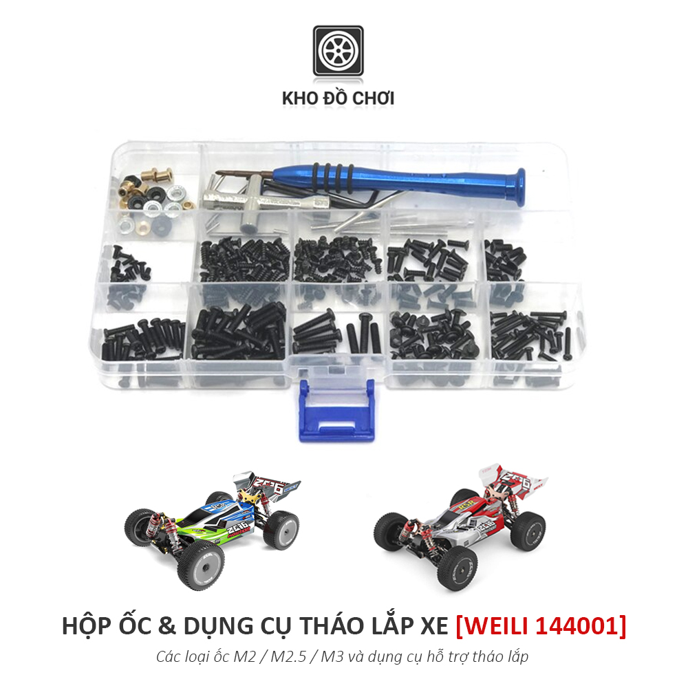 Hộp ốc vít và dụng cụ tháo lắp xe mô hình Weili 144001 tỉ lệ 1:14