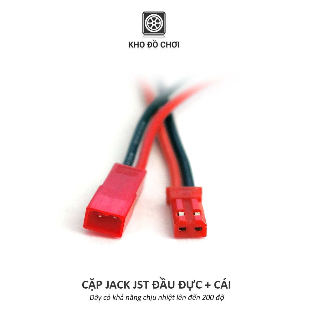 Cặp jack JST đực cái (dây mềm chịu nhiệt 200 độ)