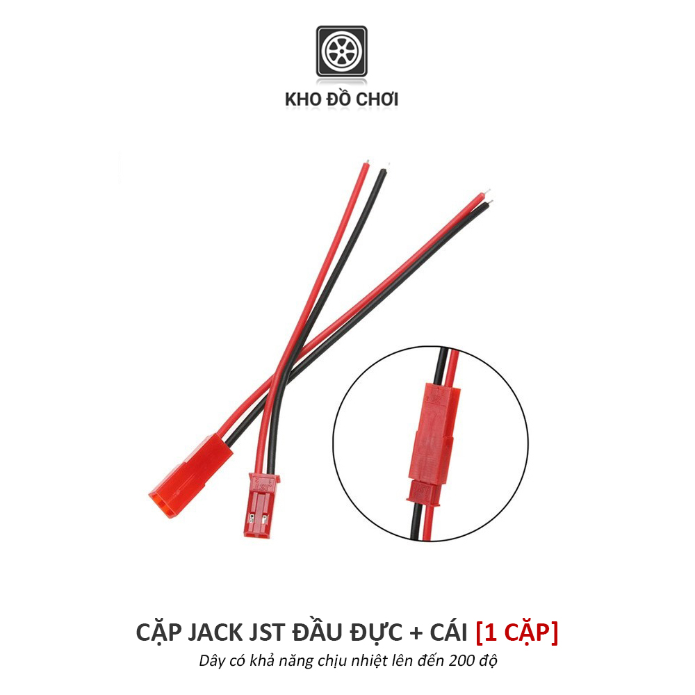 Cặp jack JST đực cái (dây mềm chịu nhiệt 200 độ)