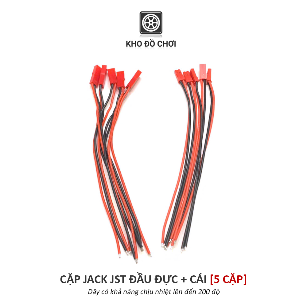 Cặp jack JST đực cái (dây mềm chịu nhiệt 200 độ)