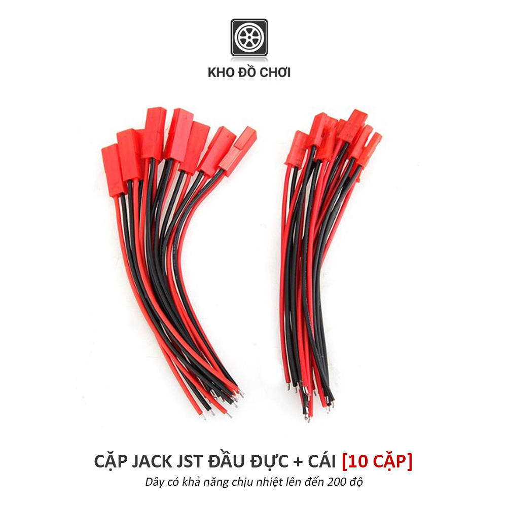 Cặp jack JST đực cái (dây mềm chịu nhiệt 200 độ)