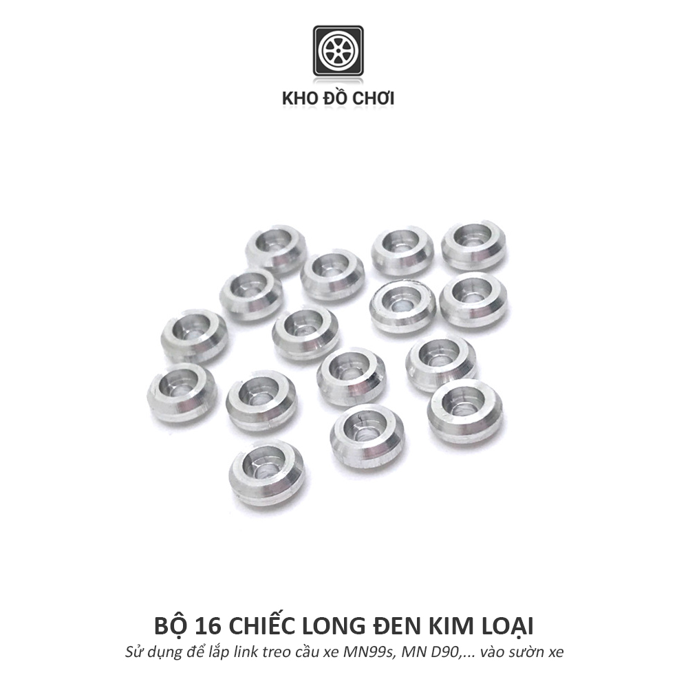 Bộ 16 chiếc long đen kim loại lắp link treo cầu xe MN99s, MN D90 tỉ lệ 1:12