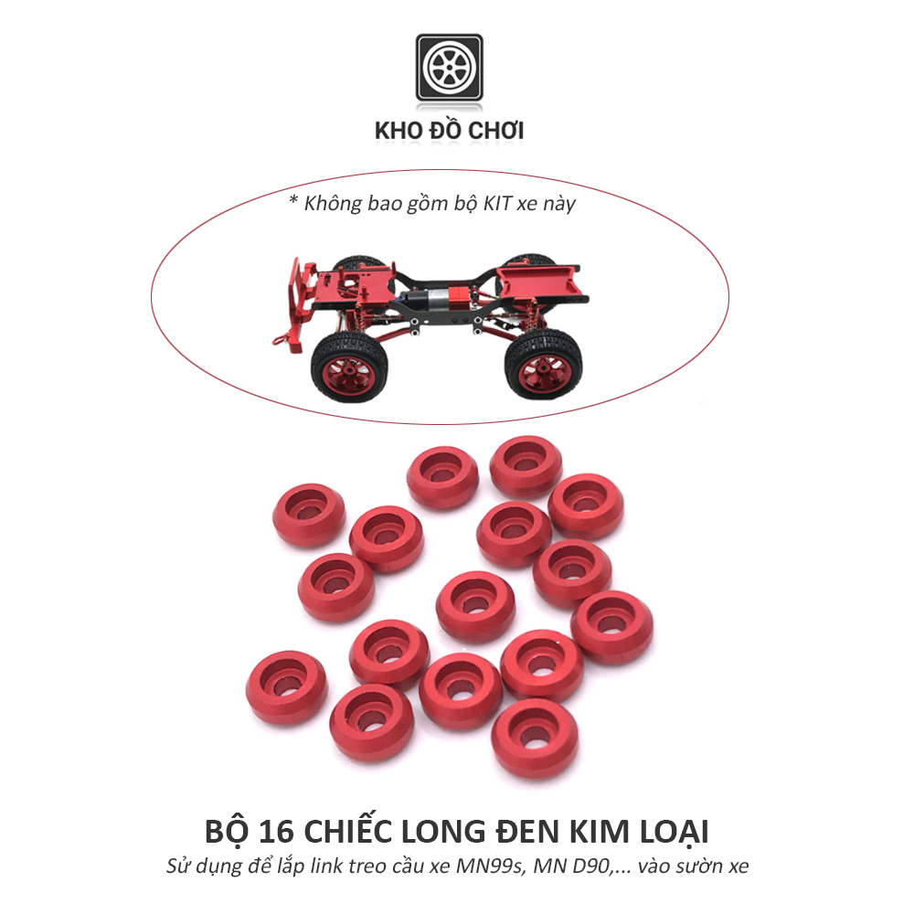Bộ 16 chiếc long đen kim loại lắp link treo cầu xe MN99s, MN D90 tỉ lệ 1:12