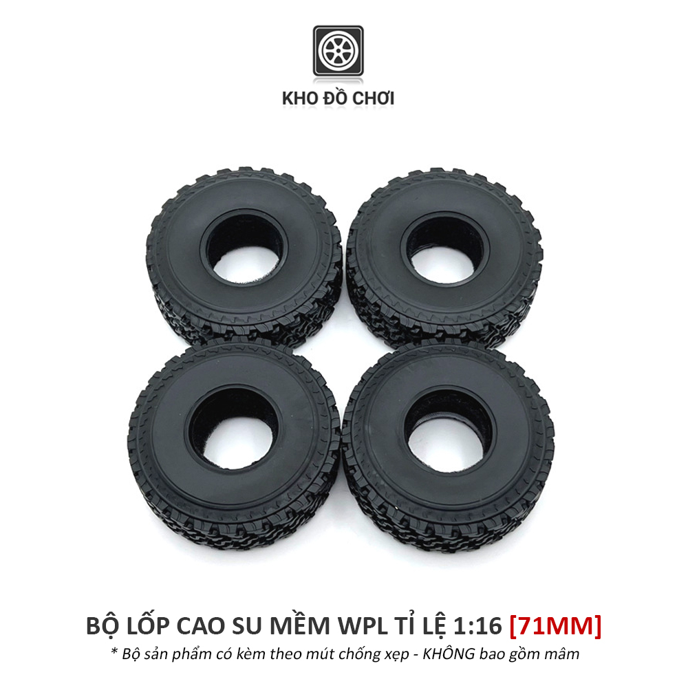 Bộ lốp cao su mềm WPL tỉ lệ 1:16 [71MM]