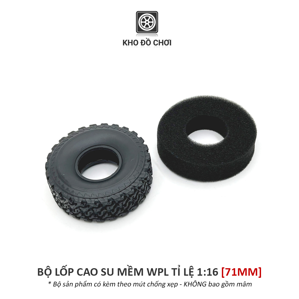 Bộ lốp cao su mềm WPL tỉ lệ 1:16 [71MM]