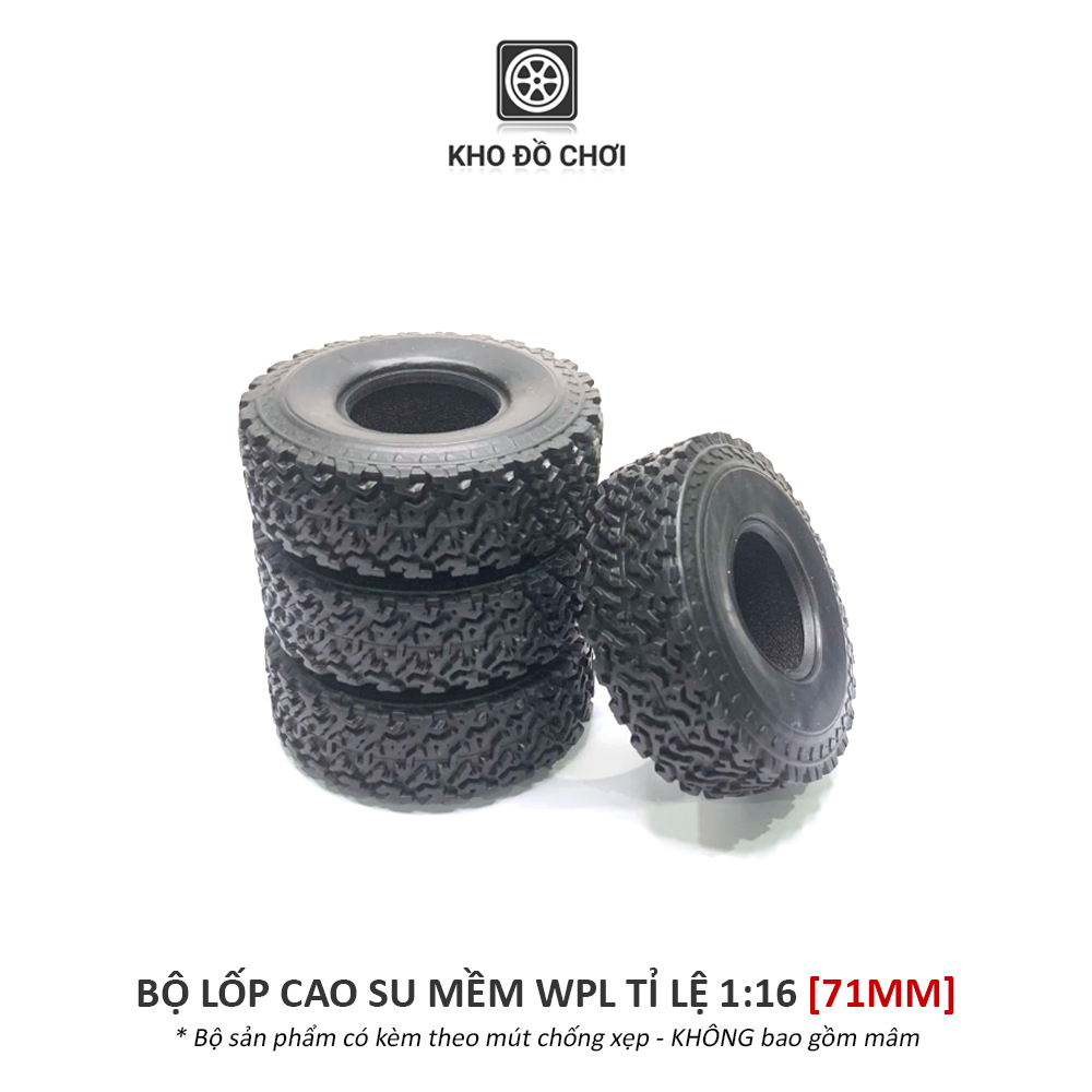Bộ lốp cao su mềm WPL tỉ lệ 1:16 [71MM]