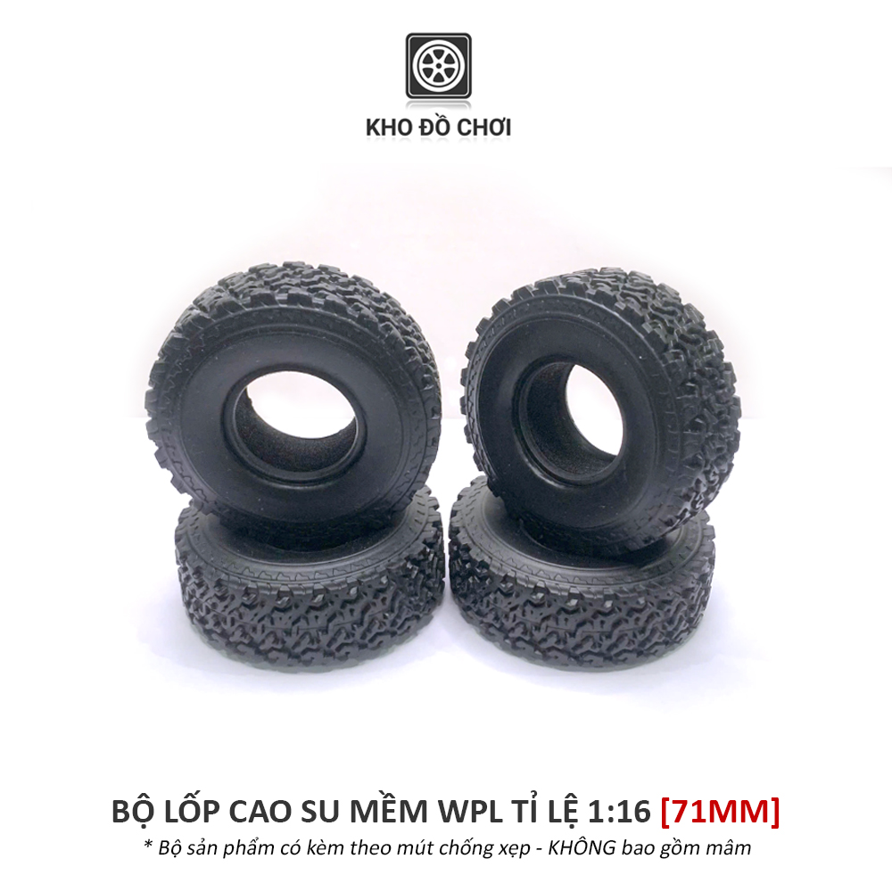 Bộ lốp cao su mềm WPL tỉ lệ 1:16 [71MM]