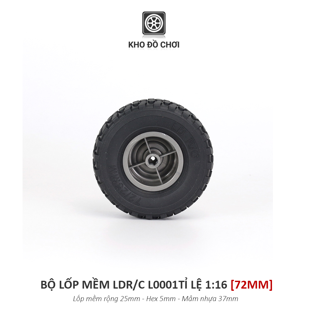 Bộ lốp mềm LDR/C L0001 72MM lắp cho xe tỉ lệ 1:16
