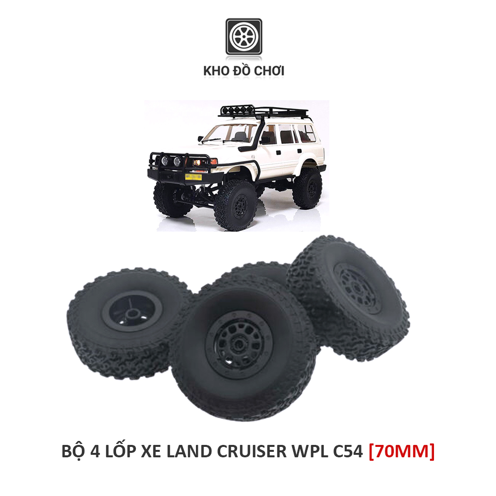 Bộ lốp xe Land Cruiser 70MM lắp cho xe WPL C54 tỉ lệ 1:16