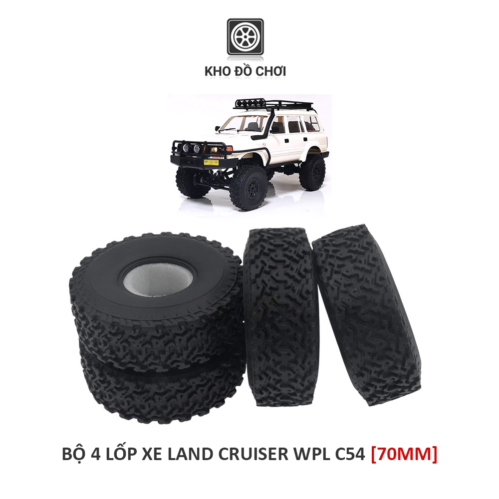 Bộ lốp xe Land Cruiser 70MM lắp cho xe WPL C54 tỉ lệ 1:16