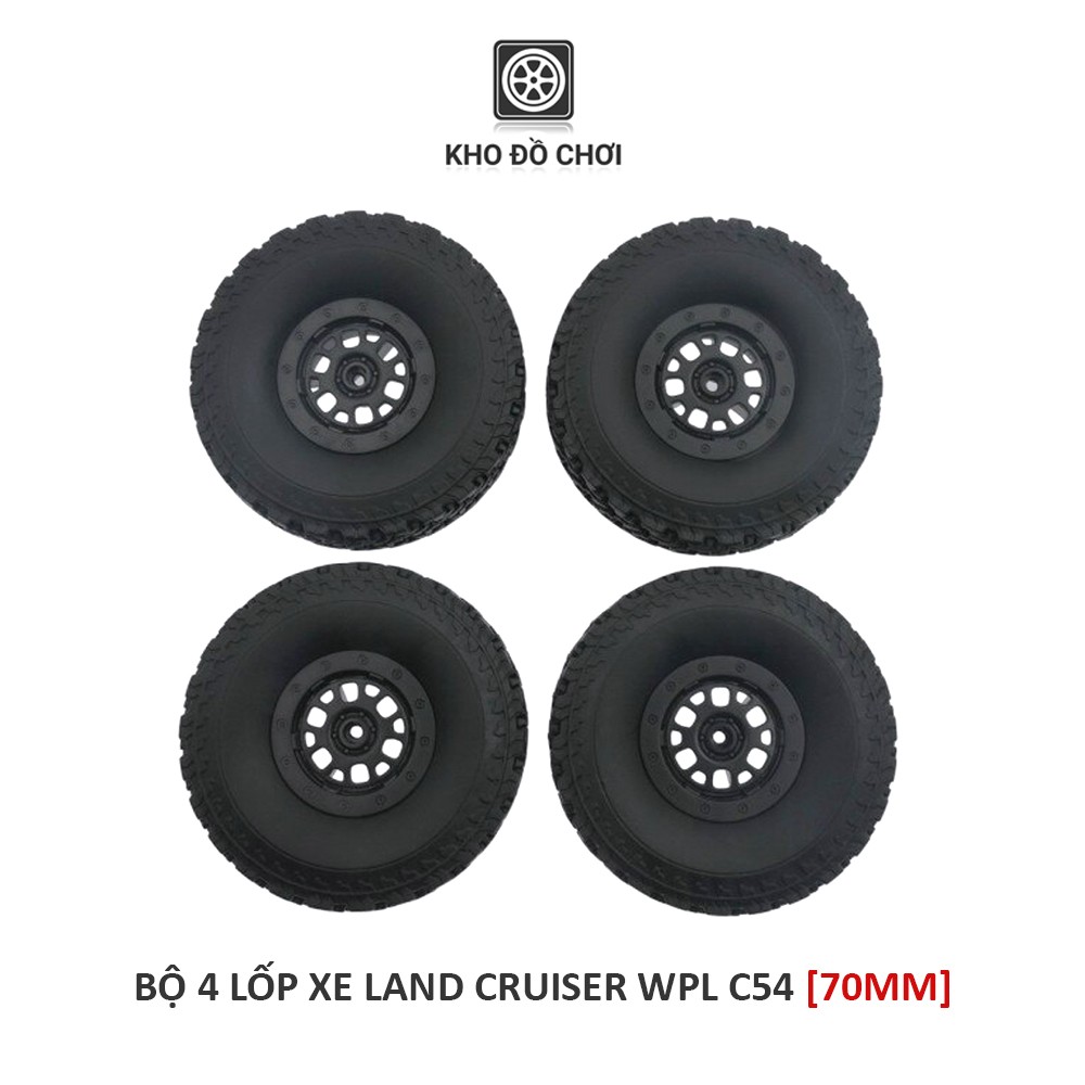Bộ lốp xe Land Cruiser 70MM lắp cho xe WPL C54 tỉ lệ 1:16