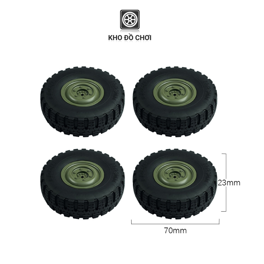 Bộ lốp xe LDR/C P06 - Unimog 70MM tỉ lệ 1:12
