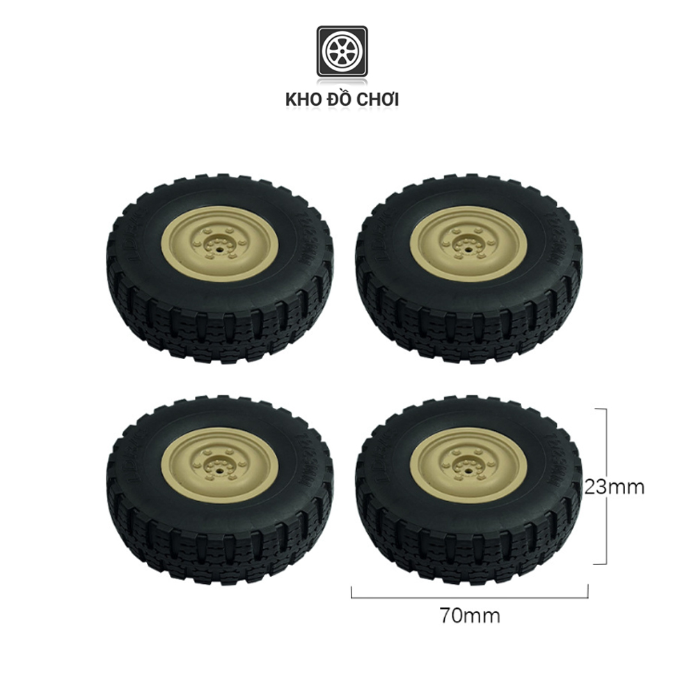 Bộ lốp xe LDR/C P06 - Unimog 70MM tỉ lệ 1:12