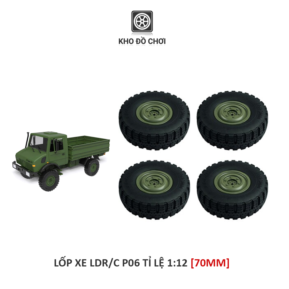 Bộ lốp xe LDR/C P06 - Unimog 70MM tỉ lệ 1:12
