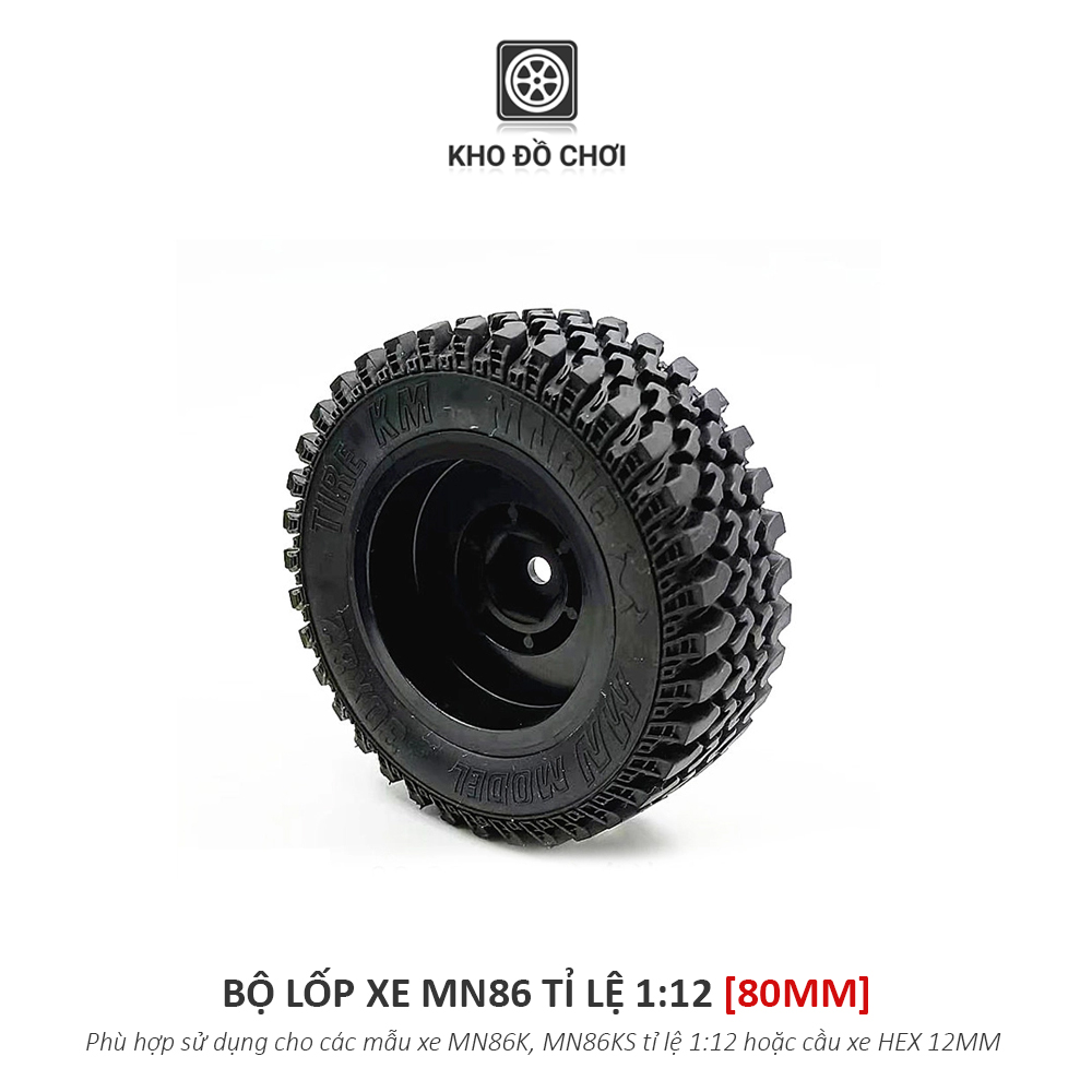 Bộ lốp xe MN86 tỉ lệ 1:12 - Mercedes G500 (80MM)